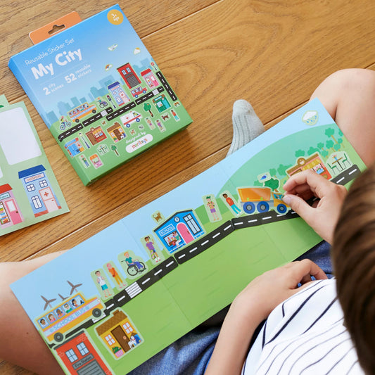 Reusable Sticker Set: My City - Tak Çıkar Çıkartma Oyunu moritoys
