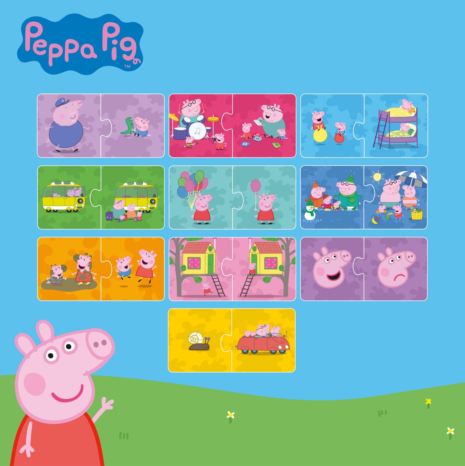 Zıt Kavramlar İkili Puzzle: Peppa Pig Zıt Kavramları Öğreniyorum 10'lu Yapboz Seti moritoys 